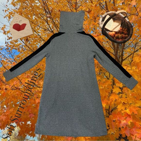 Soft Surroundings Moderne Cowl Herringbone Dress Crossover Hem Velvet Women PM - Picture 10 of 13